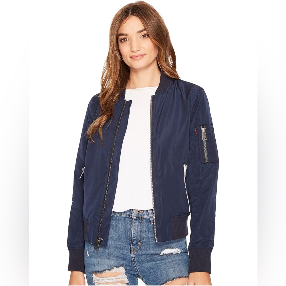 Levi’s Flight Bomber Jacket in Navy Size M - Picture 2 of 16